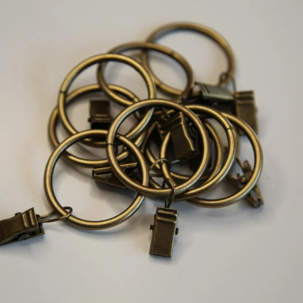 Kovové žabky s kroužky 10ks antická mosaz