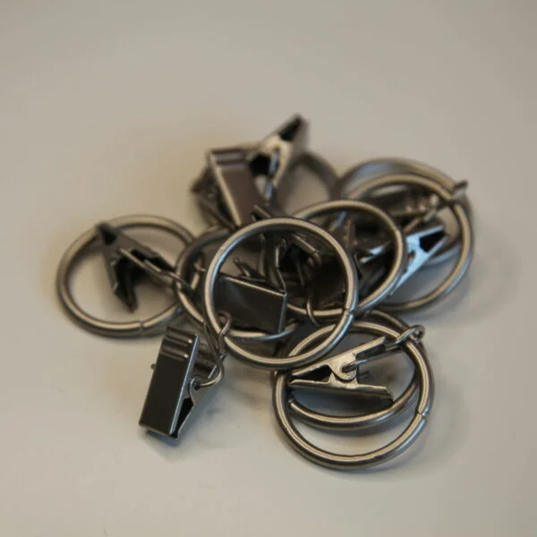 Kovové žabky s kroužky 10ks stříbrné