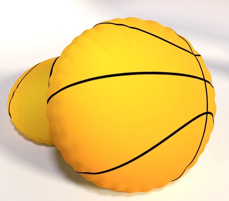 veselý polštář s basketbalovým míčem