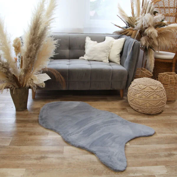 umělá kožešina tmavě šedá