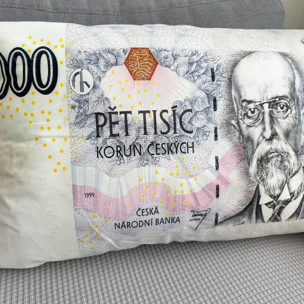 Polštářek ve tvaru bankovky 5000