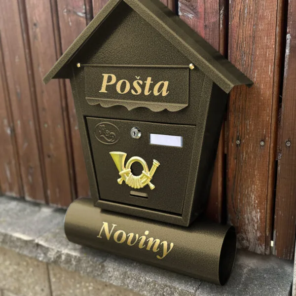 Poštovní schránka zlatá