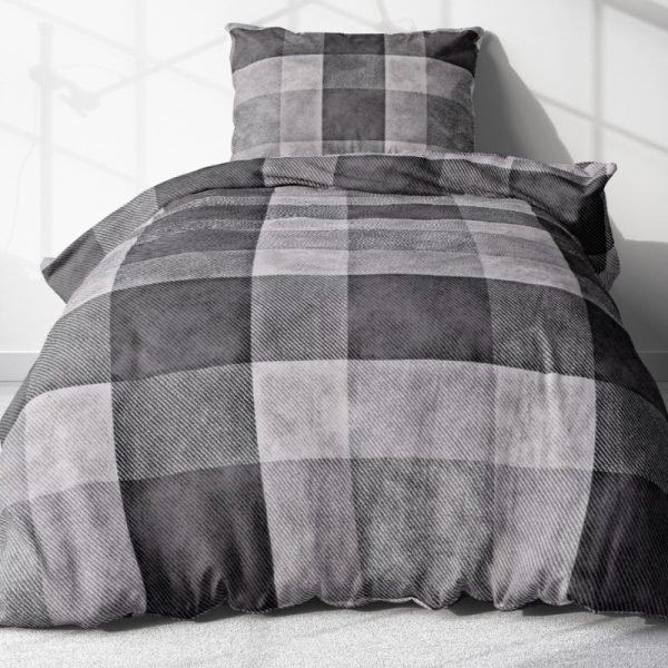 Krepové povlečení - Šedé kostky 140x200 cm