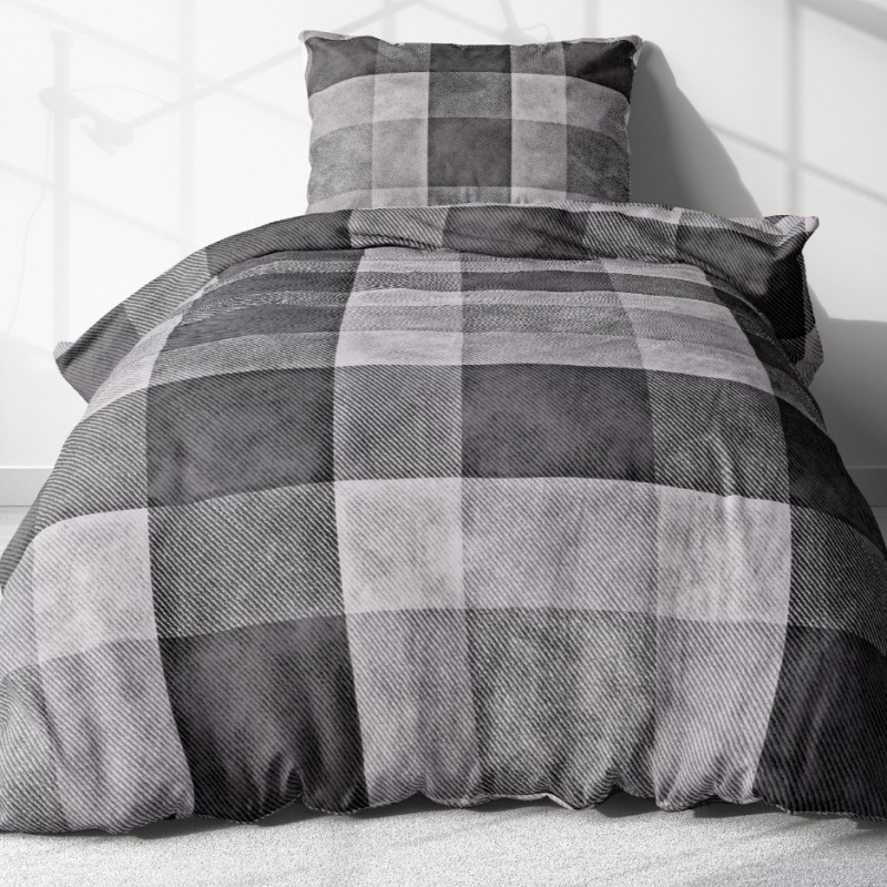 Krepové povlečení - Šedé kostky 140x200 cm