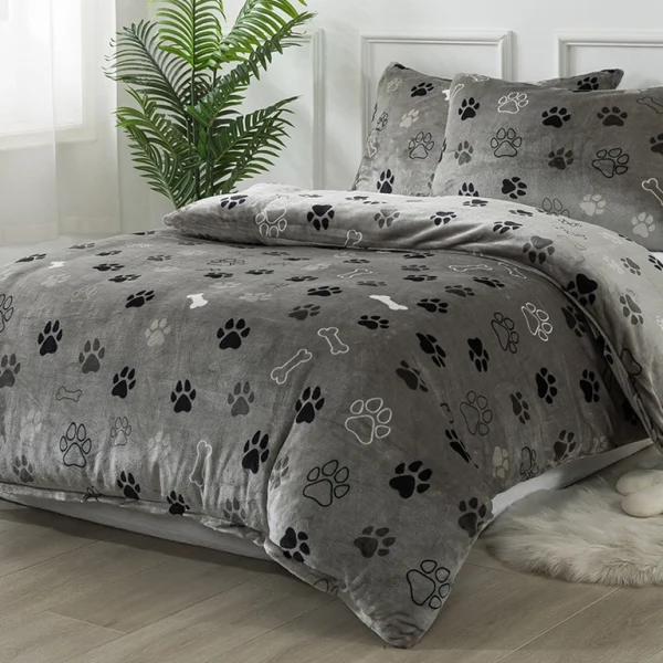 Mikroplyšové povlečení - Máky šedé 140x200