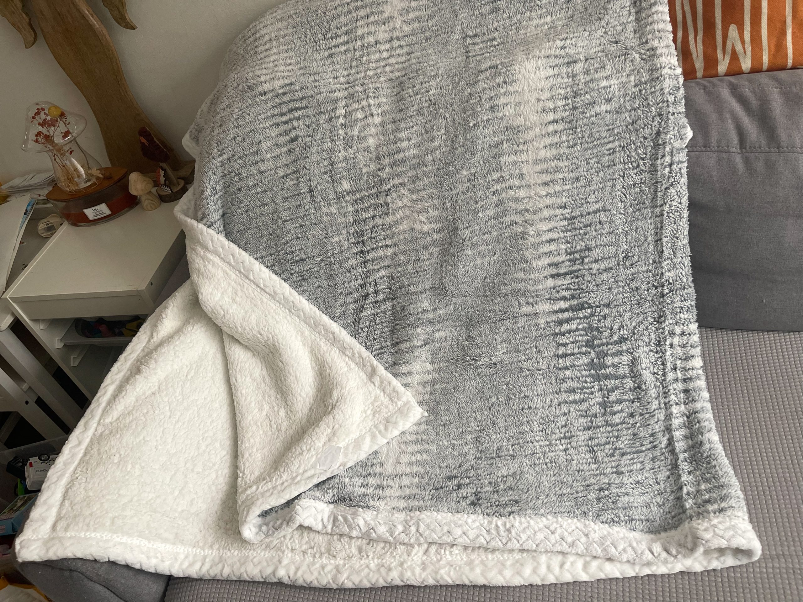 Beránková deka světle šedá