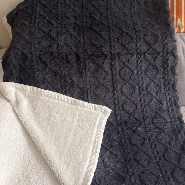 Beránková deka 150x200 cm černá